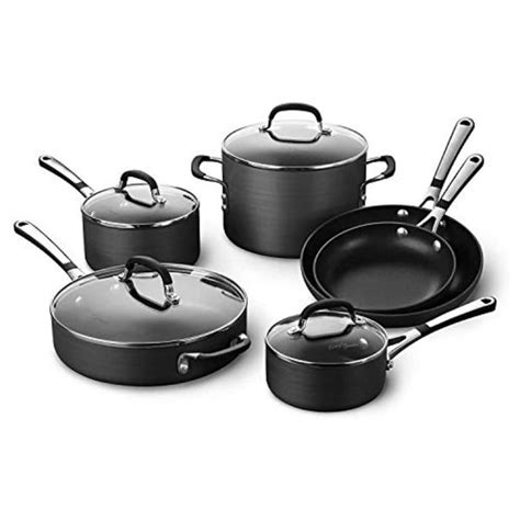 Calphalon Simply Pots and Pans Set, 10 piece Cookware Set, Nonstick ...