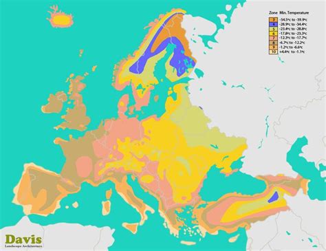 Europe Hardiness Map | Plant zones, Plant hardiness zone map, Plant ...