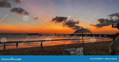 Sunset at Jimbaran Beach Bali Stock Image - Image of jimbaran, sunset ...