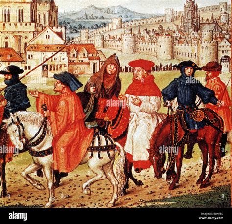 THE CANTERBURY PILGRIMS as shown in a medieval edition of the book by ...