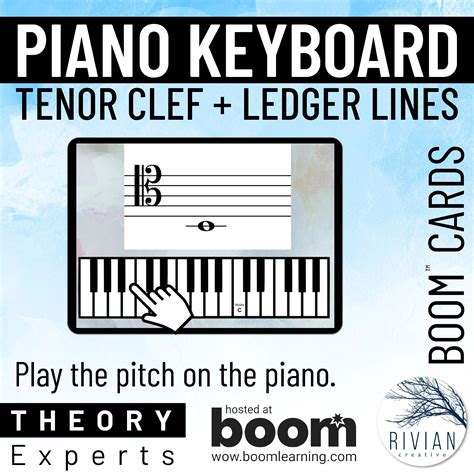 Alto clef ledger lines on the piano for theory experts music boom cards ...