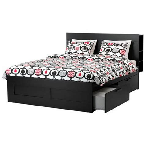 Ikea King size Bed frame with storage & headboard, black, Luröy , 26386 ...