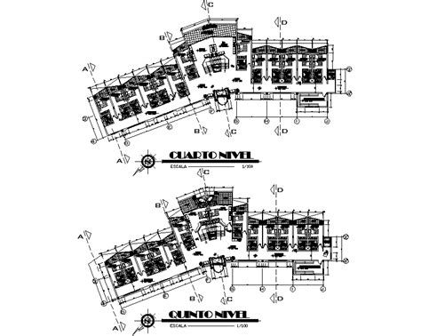 Planning 3 star hotel detail dwg file - Cadbull