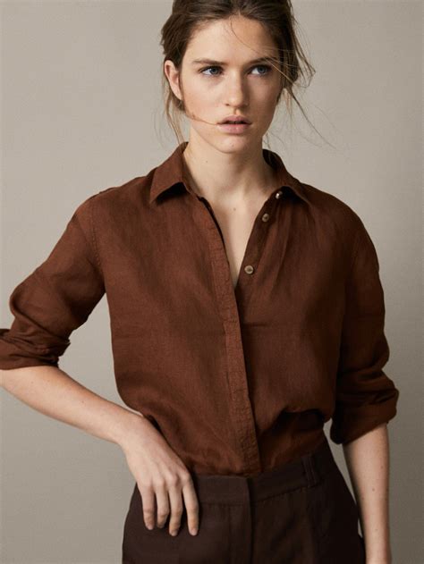 100% PLAIN LINEN SHIRT - Women - Massimo Dutti | Linen shirts women ...