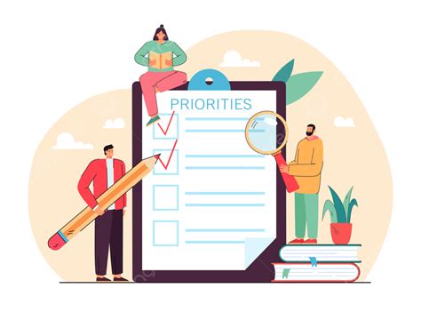 Tiny People Doing Priorities Checklist Flat Vector Illustration, Man ...