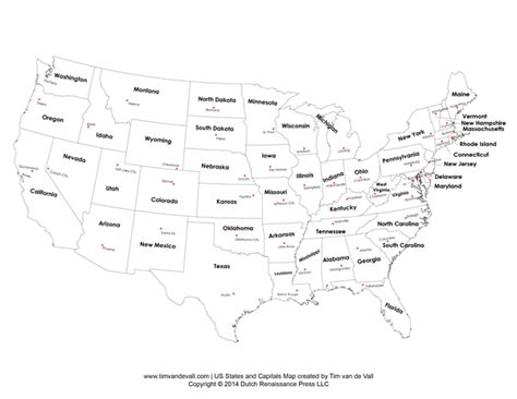 Printable States and Capitals Map | United States Map PDF