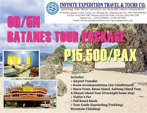 INFINITE EXPEDITION TRAVEL & TOURS CO. - Domestic Tour Package