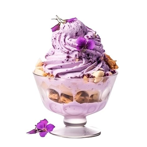 Taro Ice Cream With Toppings, Taro, Ice Cream, Toppings PNG Transparent ...