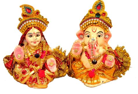 Buy Suninow Clay Laxmi Ganesha Lakshmi Ganesha Idol Murti, Statue ...