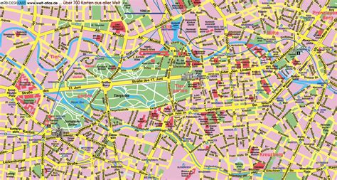 Map of Berlin tourist attractions, sightseeing & tourist tour