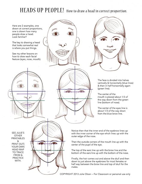 Draw Face Proportions Worksheet - Free Mock-up