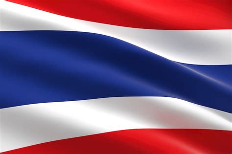 Premium Photo | Flag of Thailand. 3d illustration of the Thai flag waving