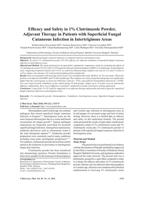 (PDF) Efficacy and Safety in 1% Clotrimazole Powder, Adjuvant Therapy ...