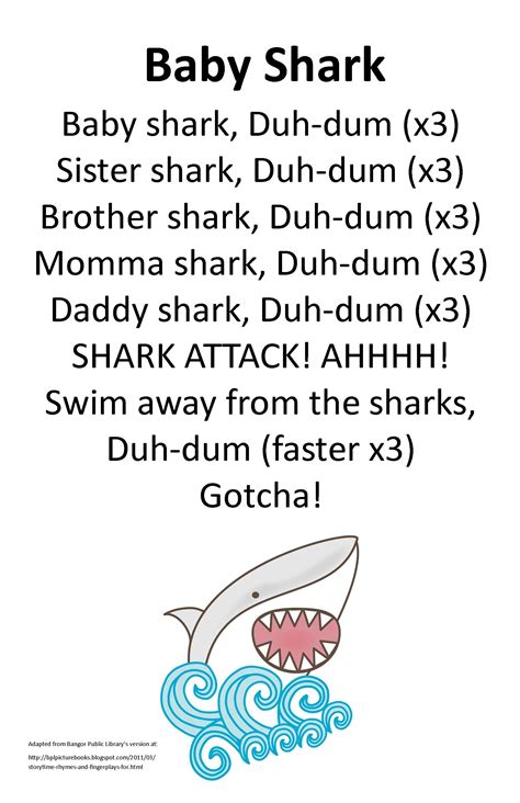 baby shark lyrics pdf - pomegranateartillustrationsetsy