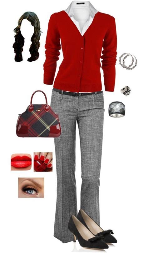 Grey & Red | Stylish work outfits, Fashion, Work fashion