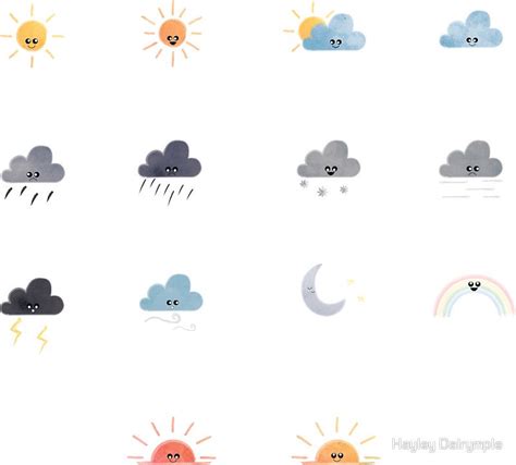 Weather icon emoji sticker set Sticker by Hayley Dalrymple | Weather ...