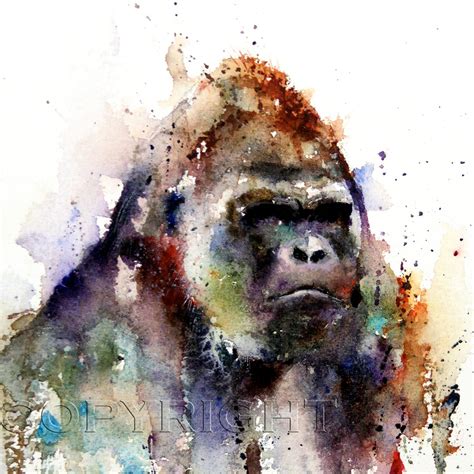 GORILLA Watercolor Print Gorilla Art Gorilla Painting by - Etsy