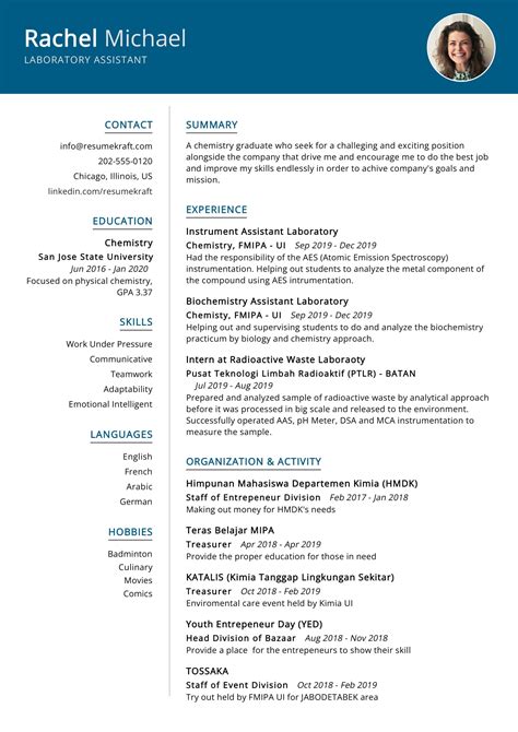 Laboratory Assistant Resume Example in 2024 - ResumeKraft