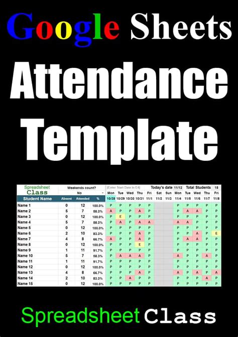 Attendance tracker templates for Google Sheets