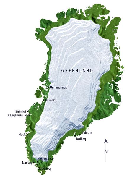 Greenland Physical Map