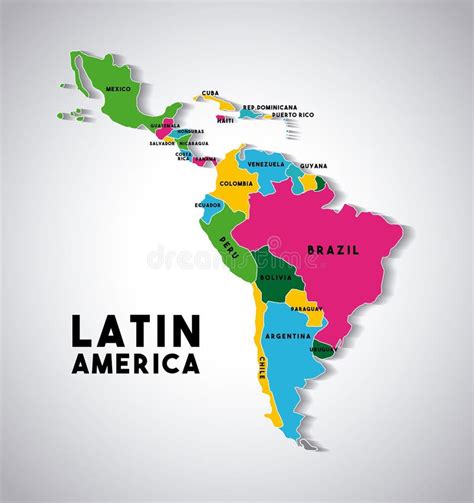 Latin america map stock illustration. Illustration of outline - 82996786