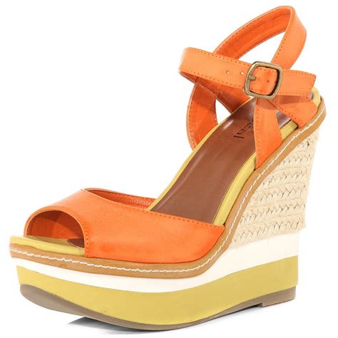 Orange Platform Wedges | Wedge shoes, Wedges, Women shoes