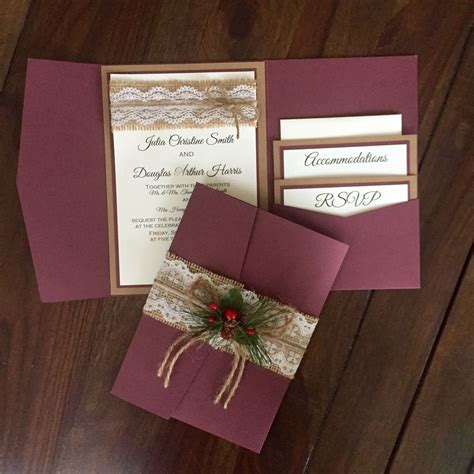 Rustic Christmas Wedding Invitations - Wedding Invitations Designs