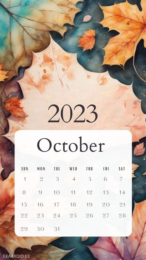 October calendar wallpaper 2023, october 2023, autumn wallpaper, fall ...