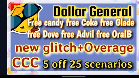 Dollar General new freebies new glitch $3 Overage 5 off 25 - YouTube