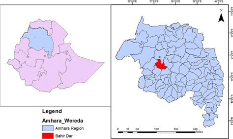 The Map of the Bahir dar city in Amhara region, Ethiopia | Download ...