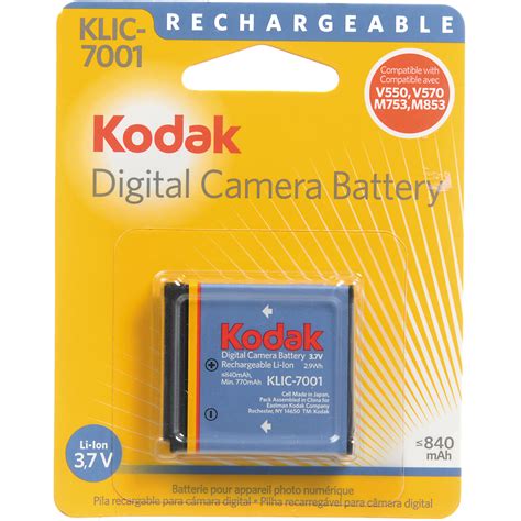 Kodak KLIC-7001 Lithium-Ion Battery (3.7v 840mAh) 1979657 B&H