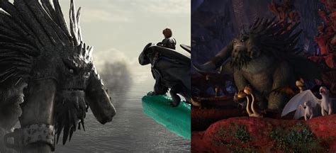 The Alpha dragon Toothless defeats in HTTYD 2 (2014) is seen living in ...