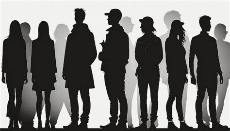 Premium Photo | Silhouette of different people stand side by side together