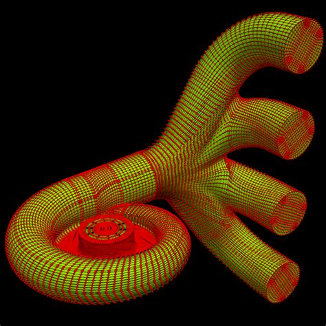 Quadratic NURBS control mesh for the turbine and manifold. | Download ...