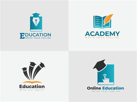 Education logo design set. iconic logo design for educational purpose ...