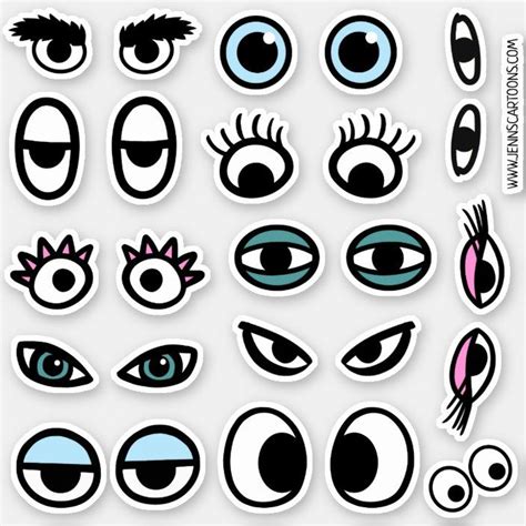 an assortment of stickers with different eyes