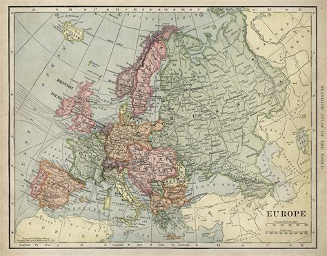 Alte Karte von Europa bis zu 43 x 55 antike | Etsy