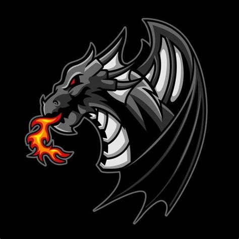 Premium Vector | Black dragon esport gaming logo premium | Logo dragon ...