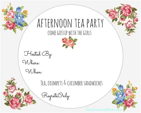 Free Tea Party Invitations Printable - Printable Word Searches