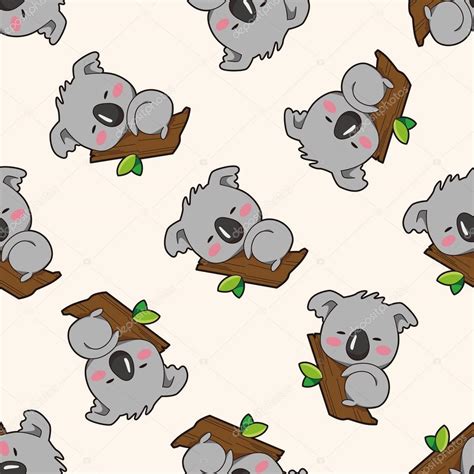 Animal koala cartoon , cartoon seamless pattern background — Stock ...