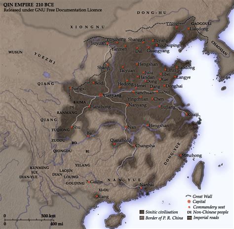 Map of the Qin Empire (Illustration) - World History Encyclopedia