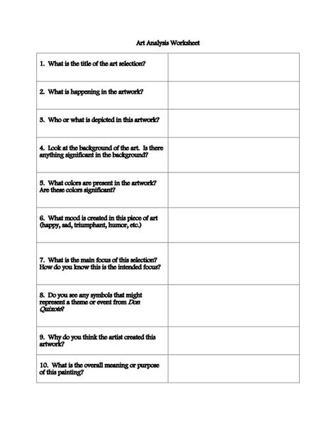 Module 3 lesson 1 completion don quixote art analysis handout