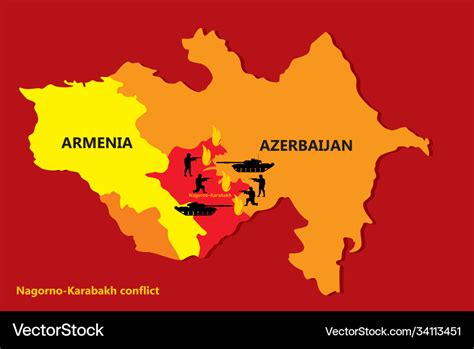 Nagorno-karabakh conflict map Royalty Free Vector Image