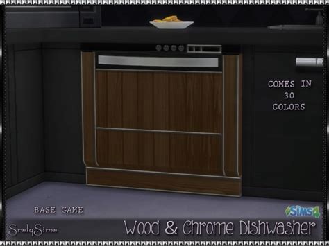 Srsly’s Wood & Chrome Dishwasher - Sims 4 Electronics