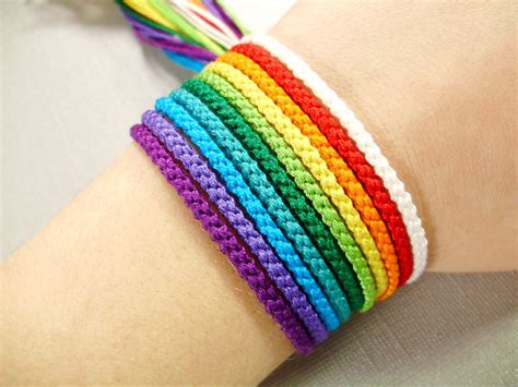 Bracelets Friendship Set of 4 green rainbow - senboku-shihousyoshi.com