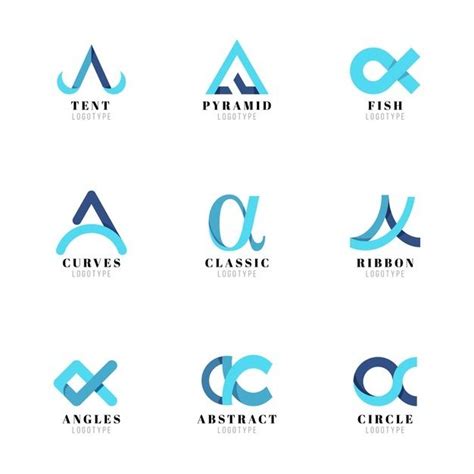 Free Vector | Flat alpha logo templates set | Logo templates, Logo ...