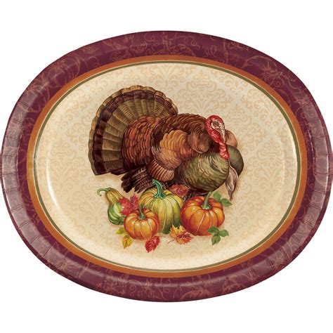 Thanksgiving Turkey Oval Plates, 24 count - Walmart.com - Walmart.com