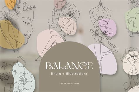 Balance line art illustrations, an Illustration by Tilling