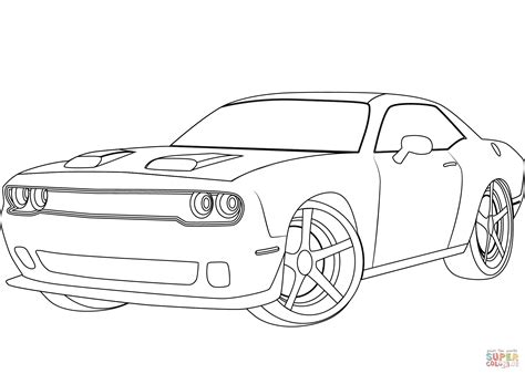 Dodge Challenger Hellcat coloring page | Free Printable Coloring Pages ...