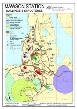 Mawson station : buildings and structures [map]